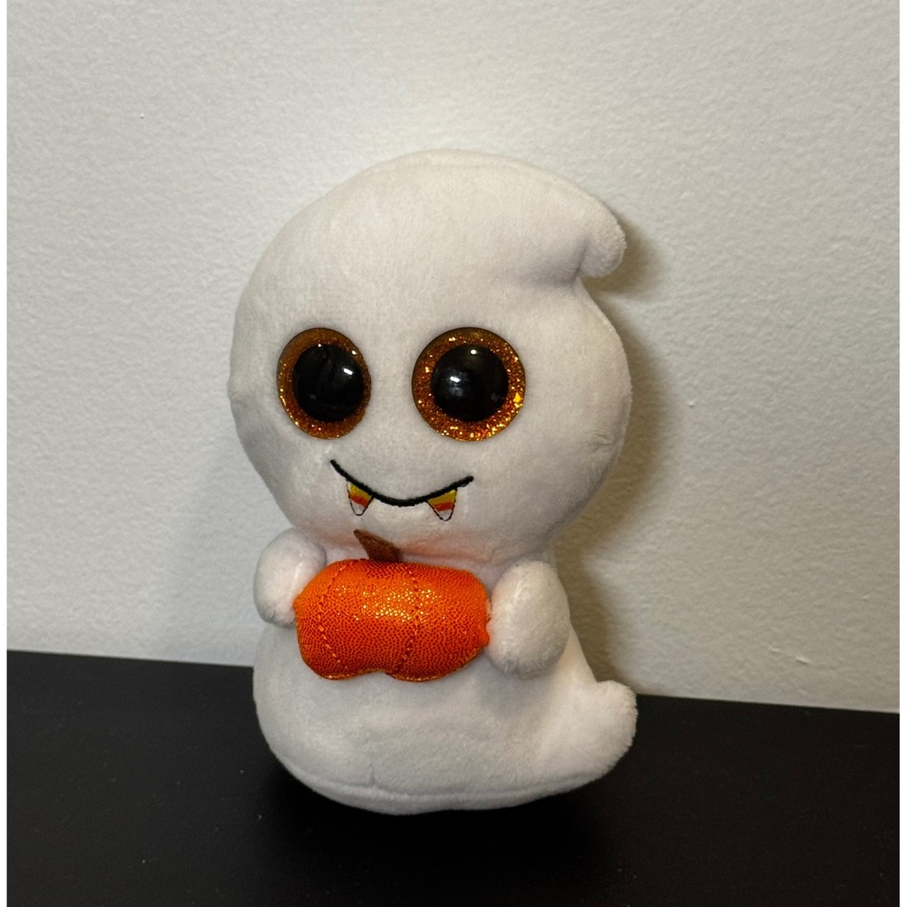 Ty Beanie Boo Scream The Ghost 2017 Halloween 6 Inch Retired Plush White Pumpkin